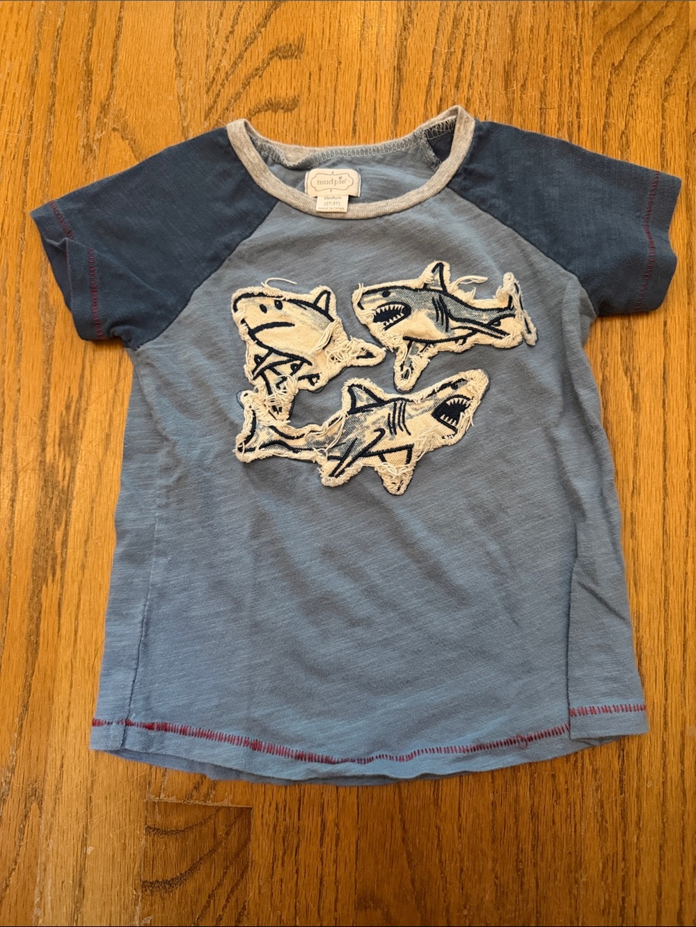 Mud Pie Blue & Navy Shark Short Sleeve Tee